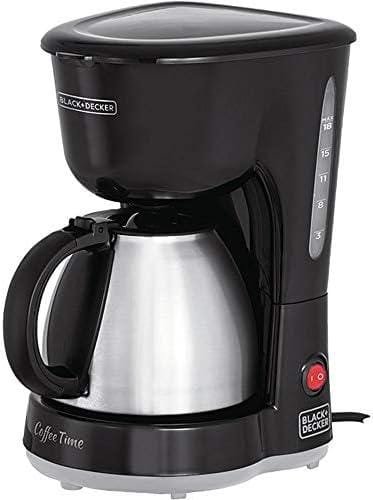 Black Decker Cafeteira Elétrica com Jarra em Inox, Porta Filtro Removível e Placa Aquecedora, 127V Black Decker Cafeteira Elétrica com Jarra em Inox, Porta Filtro Removível e Placa Aquecedora, 127V