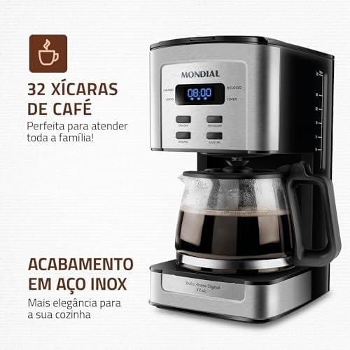 Cafeteira Elétrica Dolce Arome Digital, Mondial, 220V, 800W, Preto/Inox - C-44-32X-SDI Cafeteira Elétrica Dolce Arome Digital, Mondial, 220V, 800W, Preto/Inox - C-44-32X-SDI