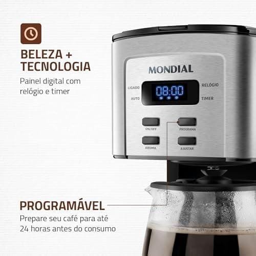 Cafeteira Elétrica Dolce Arome Digital, Mondial, 220V, 800W, Preto/Inox - C-44-32X-SDI Cafeteira Elétrica Dolce Arome Digital, Mondial, 220V, 800W, Preto/Inox - C-44-32X-SDI