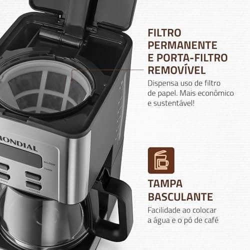 Cafeteira Elétrica Dolce Arome Digital, Mondial, 220V, 800W, Preto/Inox - C-44-32X-SDI Cafeteira Elétrica Dolce Arome Digital, Mondial, 220V, 800W, Preto/Inox - C-44-32X-SDI