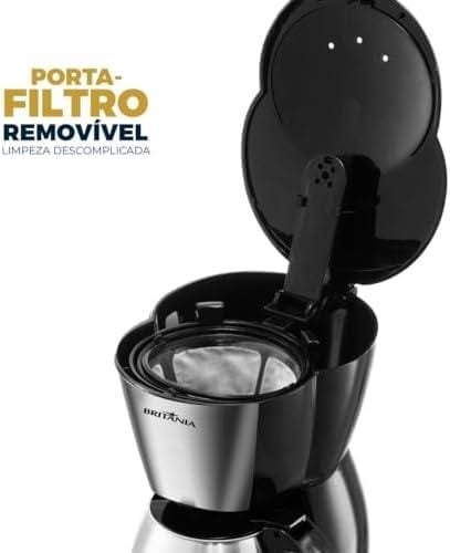 Cafeteira Britânia 18 Cafézinhos Jarra de Inox BCF19B 550W Preto 127V Cafeteira Britânia 18 Cafézinhos Jarra de Inox BCF19B 550W Preto 127V