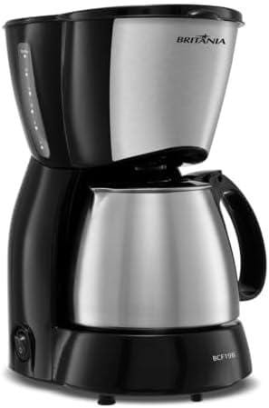 Cafeteira Britânia 18 Cafézinhos Jarra de Inox BCF19B 550W Preto 127V Cafeteira Britânia 18 Cafézinhos Jarra de Inox BCF19B 550W Preto 127V