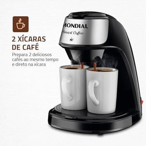 Cafeteira Elétrica Smart Coffe, Mondial, Preto/Inox, 500W, 110V - C-42-2X-BI Cafeteira Elétrica Smart Coffe, Mondial, Preto/Inox, 500W, 110V - C-42-2X-BI