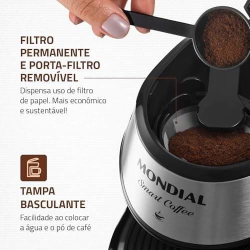 Cafeteira Elétrica Smart Coffe, Mondial, Preto/Inox, 500W, 110V - C-42-2X-BI Cafeteira Elétrica Smart Coffe, Mondial, Preto/Inox, 500W, 110V - C-42-2X-BI