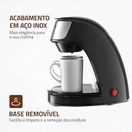 Cafeteira Elétrica Smart Coffe, Mondial, Preto/Inox, 500W, 110V - C-42-2X-BI Cafeteira Elétrica Smart Coffe, Mondial, Preto/Inox, 500W, 110V - C-42-2X-BI