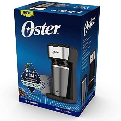 Oster Cafeteira 2Day Inox 2 em 1 com Copo Térmico, 220V, Preto/Inox, 600W, OCAF200 Oster Cafeteira 2Day Inox 2 em 1 com Copo Térmico, 220V, Preto/Inox, 600W, OCAF200