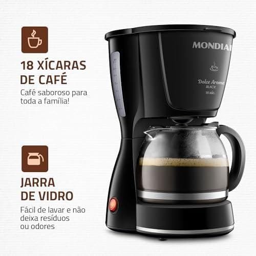 Cafeteira Elétrica Dolce Arome, Mondial, Preto, 550W, 220V - C-30-18X-FB Cafeteira Elétrica Dolce Arome, Mondial, Preto, 550W, 220V - C-30-18X-FB