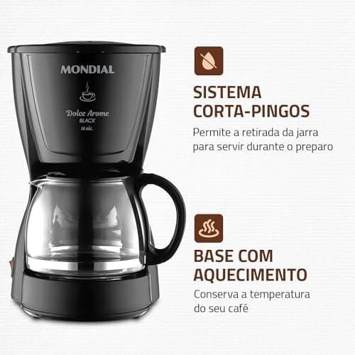 Cafeteira Elétrica Dolce Arome, Mondial, Preto, 550W, 220V - C-30-18X-FB Cafeteira Elétrica Dolce Arome, Mondial, Preto, 550W, 220V - C-30-18X-FB
